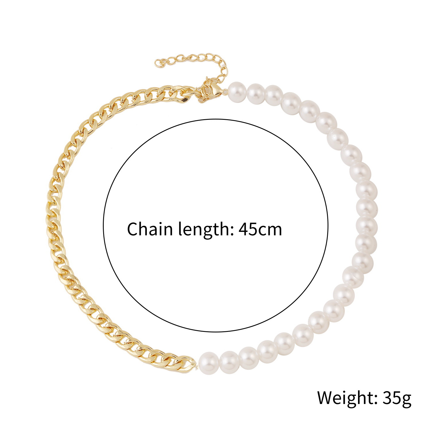 New Fashion Simple Chain Retro Pearl Necklace Bracelet Set Wholesale display picture 2