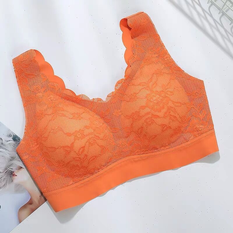 Tailandia látex 2,0 espalda encaje inalámbrico push-up sujetador chaleco sin costuras ropa interior deportiva con almohadilla en el pecho para las mujeres