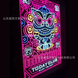 2021新年墙体亮化商业街楼盘酒店灯光宣传节庆大型灯饰画厂家定制