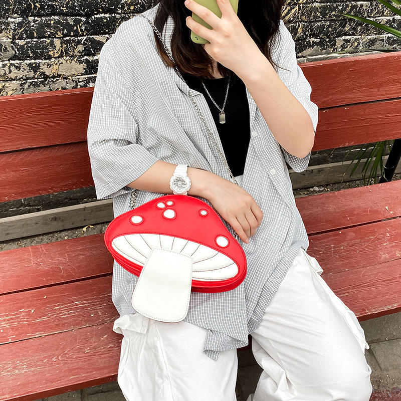fashion funny cute cartoon mushroom shape messenger bagpicture2