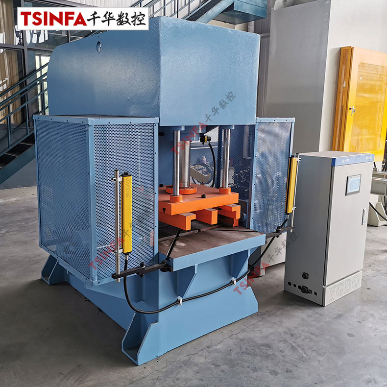 山东标准100吨150/50T单柱液压机多功能台式C型单臂液压机全防护