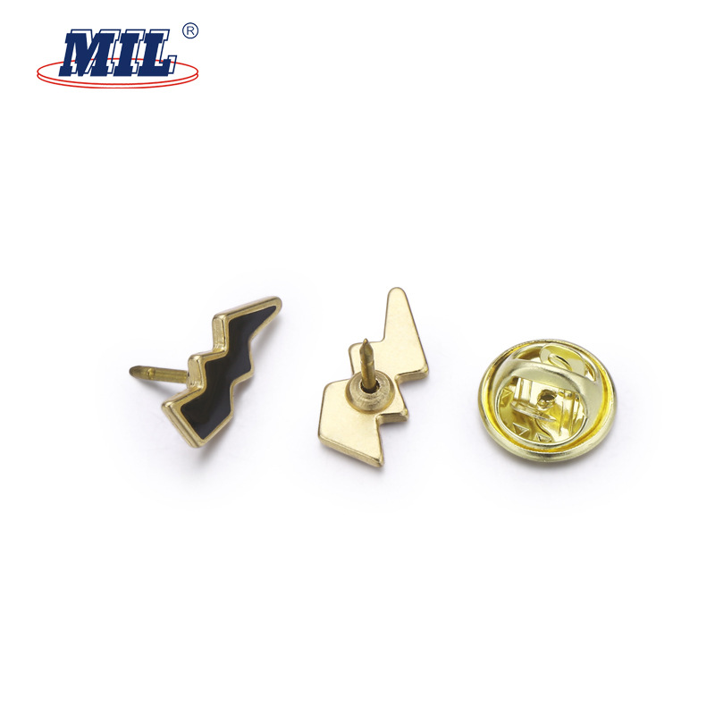 闪电形创意金属胸针配蝴蝶扣 大衣西服微章 礼盒包包用 LOGO定制