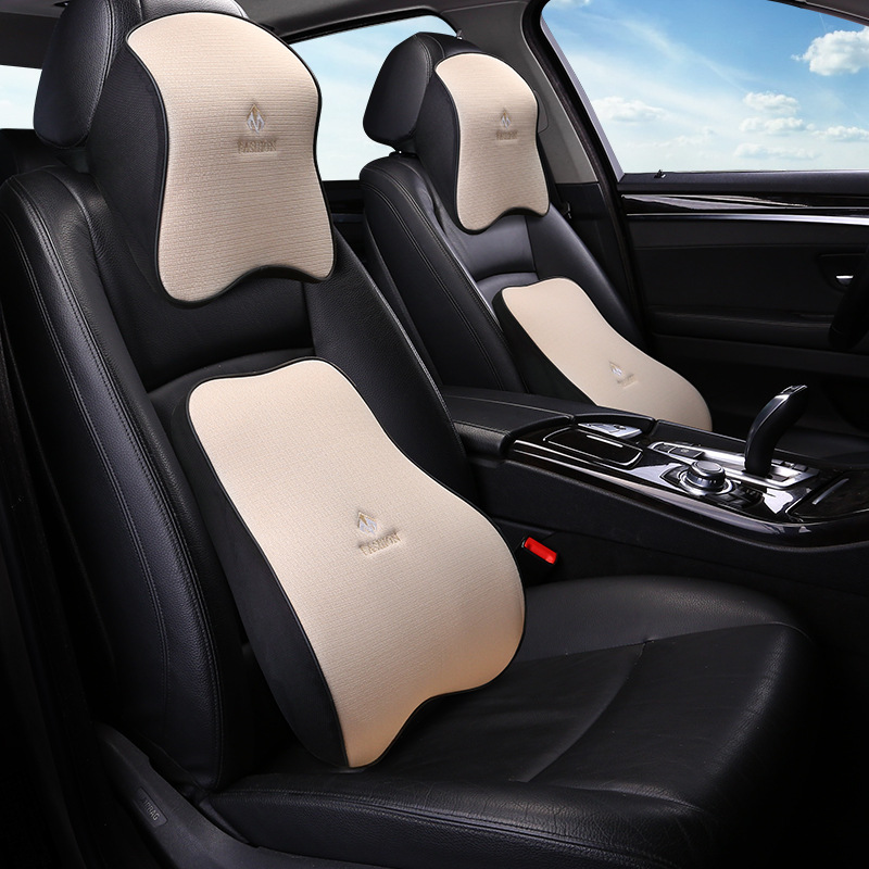 汽車頭枕車用靠枕座椅枕頭車載護頸枕記憶棉頸枕車枕腰靠壹件代發