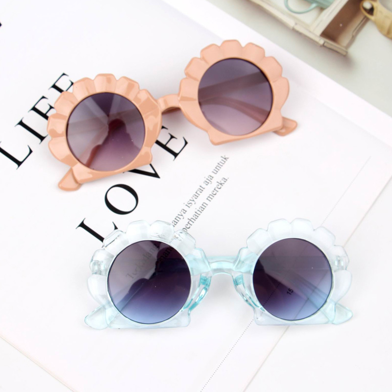 Sunglasses Classification UV400 Protection, Resin Lens Material Vacation Shell UV400 Protection Resin Special-Shaped Mirror Full Frame Kids Sunglasses