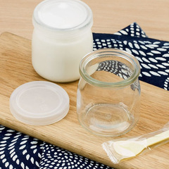 Thickened sealed iron lid pudding bottle glass vertical pattern pudding cup yogurt bottle glass baking mold mousse cup jelly