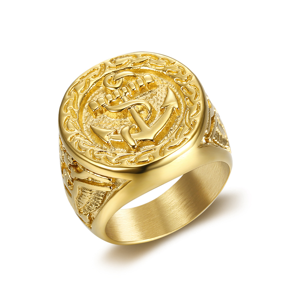 Geometric Pattern 1 Piece Hip-hop Geometric Titanium Steel Men's Rings