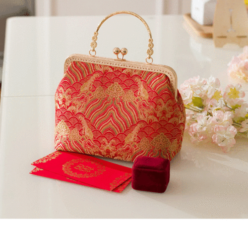 Chinese handbag needlework wedding Bag Wedding mother bag Bridesmaid mouth gold bag