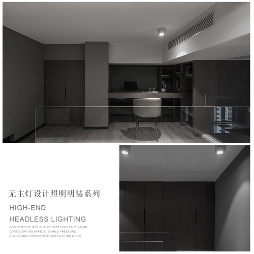 Square COB surface-mounted downlight LED dual-lens spotlight living room household ceiling light corridor no-downlight lighting