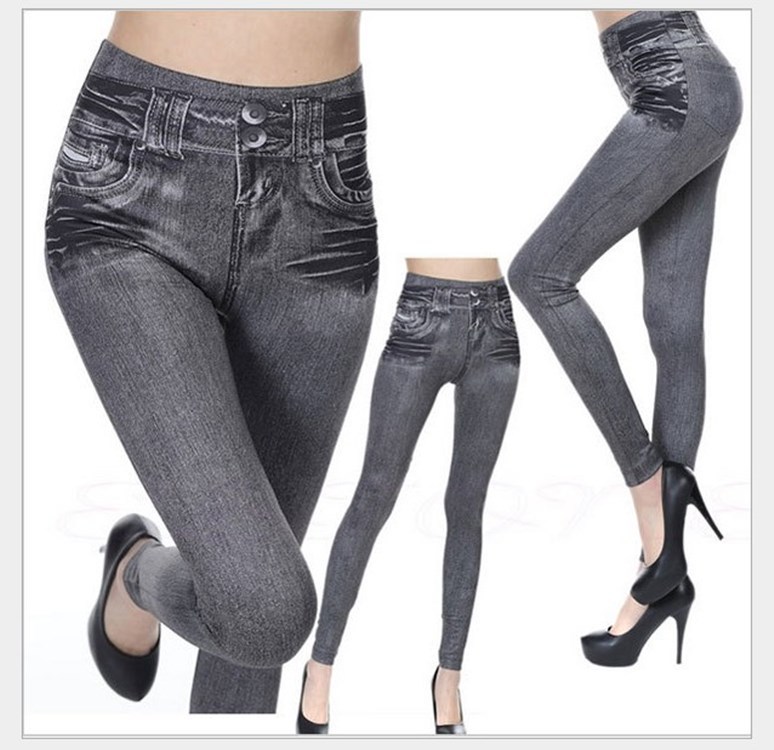 Femmes Rue Mode Couleur Unie Longueur De La Cheville Impression Leggings display picture 4