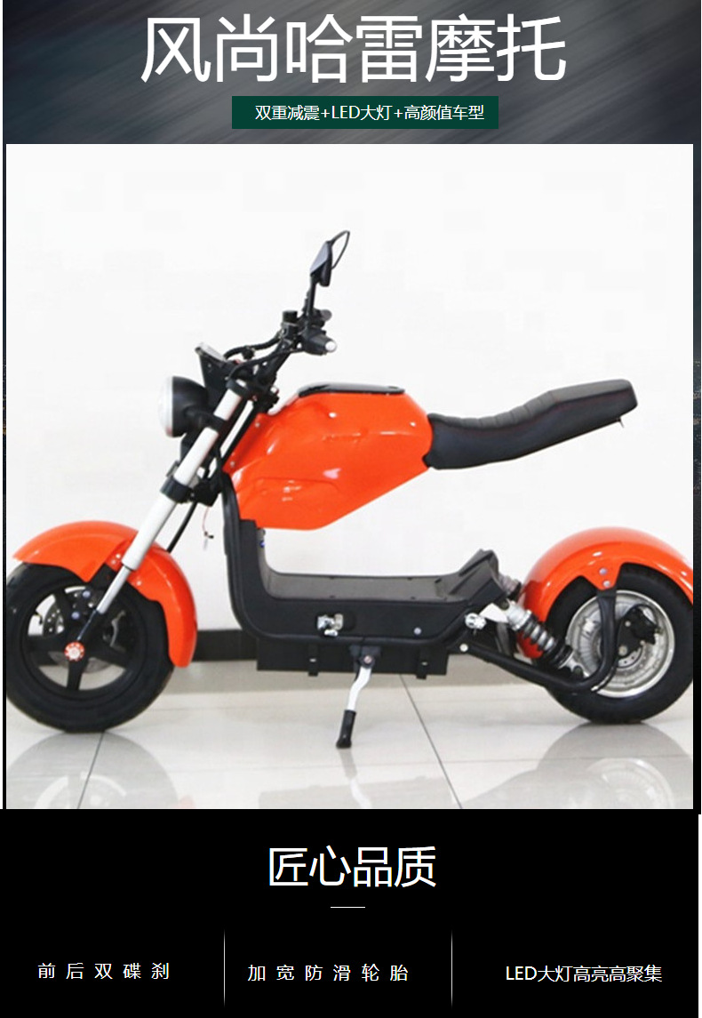 New EEC Flying Leopard Harley Motorcycle Electric Motorcycle 2000W High Power Cool Sports Car