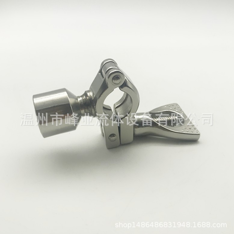 304不锈钢内丝精铸卡箍式管支架单边开口SIO固定夹具