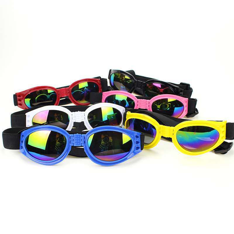 Gafas de Sol para mascotas accesorios plegables gafas de sol para perros multicolores a prueba de viento gafas anti-DDoS suministros para mascotas Fuente de fábrica