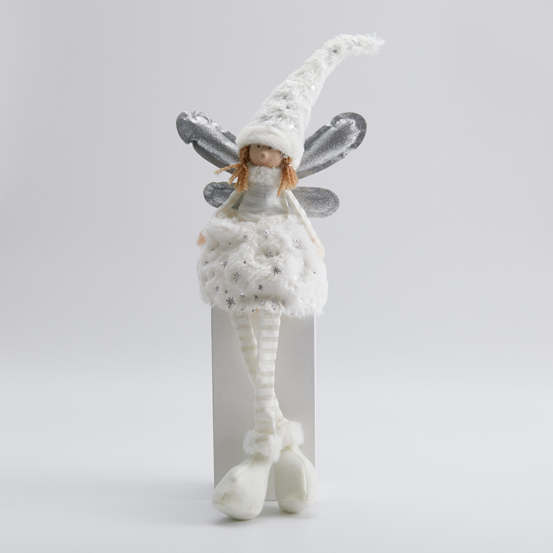 Angelina de Navidad colgante de peluche plumas adornos lindos colgantes con lámparas Angel Doll accesorios de decoración de árbol de Navidad