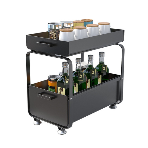 Multifunctional sink storage rack floor-standing push-pull drawer pull-out storage rack thickened cabinet storage rack
