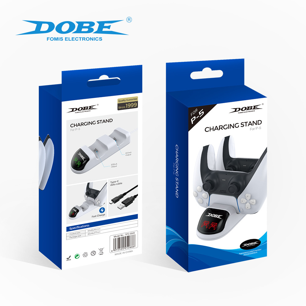 Cargador dual PS5 con TP5-0506B de luz LED Cargador de asiento de mango inalámbrico PS5 P5 con cargador de luz indicadora