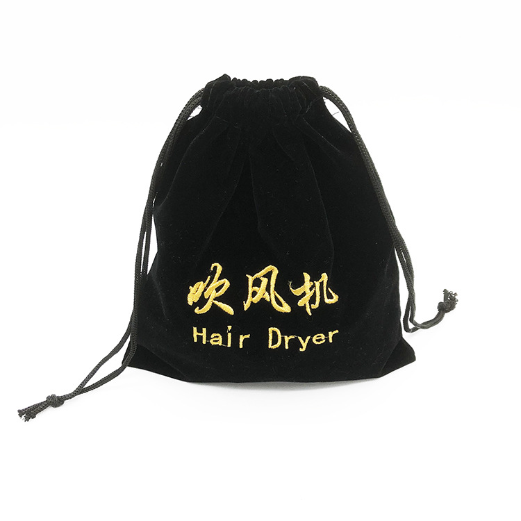 En stock venta al por mayor Hotel especial secador de pelo bolsa cordón hogar secador de pelo bolsa de polvo bordado secador de pelo bolsa de tela