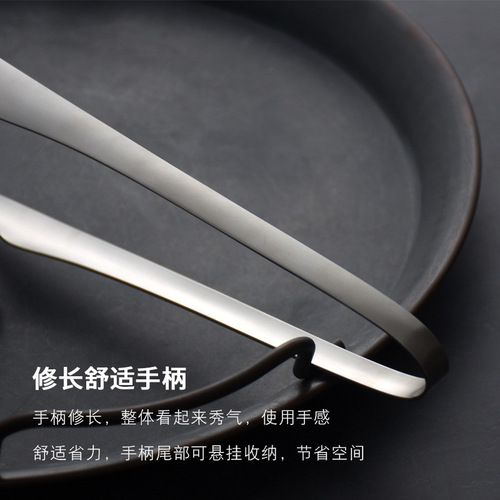 Stainless steel barbecue tongs, household extended food tongs, bread tongs, high temperature resistant kitchen fried steak tongs, side dish tongs