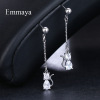 Fashionable long zirconium, earrings, Korean style, silver 925 sample