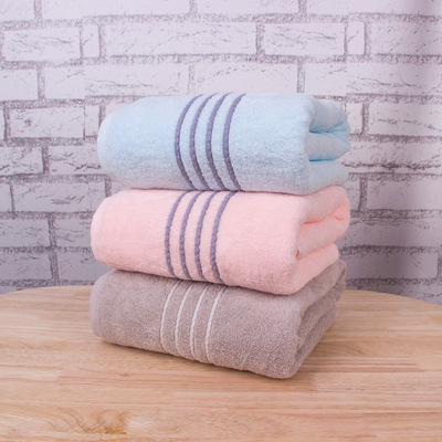 厂家直销纯棉提花成人加厚吸水浴巾 批全棉发商超广告礼品沙滩巾|ru