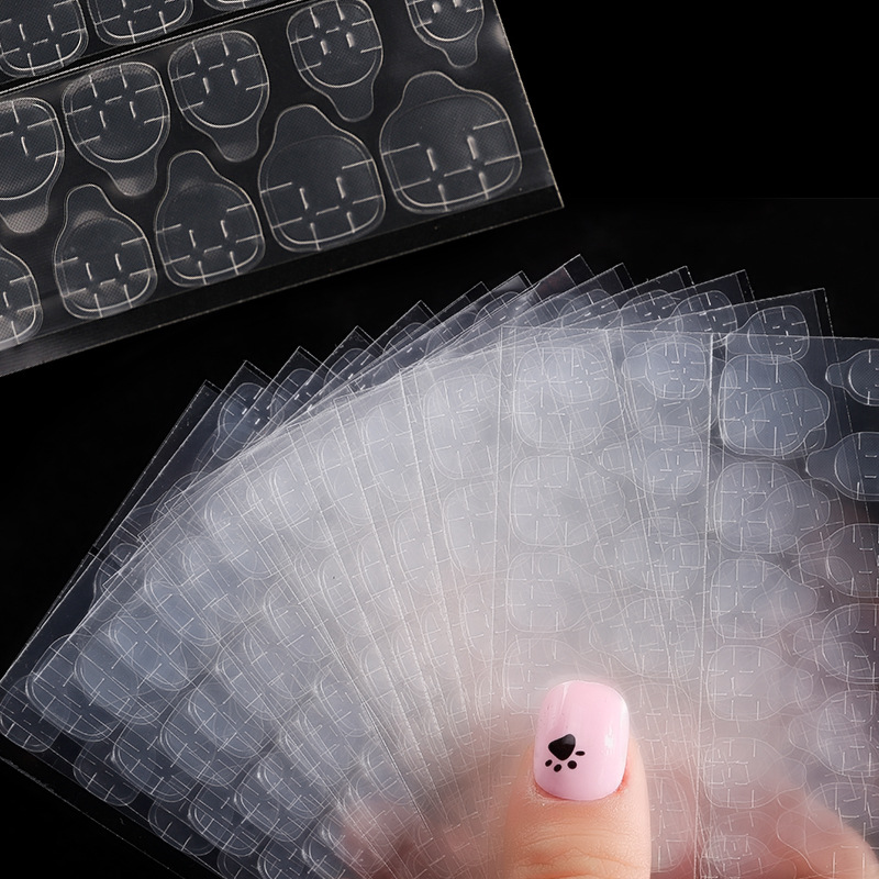 Dedo de belleza de uñas 24 cápsulas impresión offset blanca invisibles super pegajosas gel de uñas transparentes dos lados desgaste gel de uñas