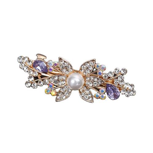 Hair clip hairpin for women girls hair accessories Rhinestone Pearl hairpin women Crystal Bow hairpin versatile top clip spring clip