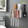 Two cups+squeeze toothpaste (black and white)