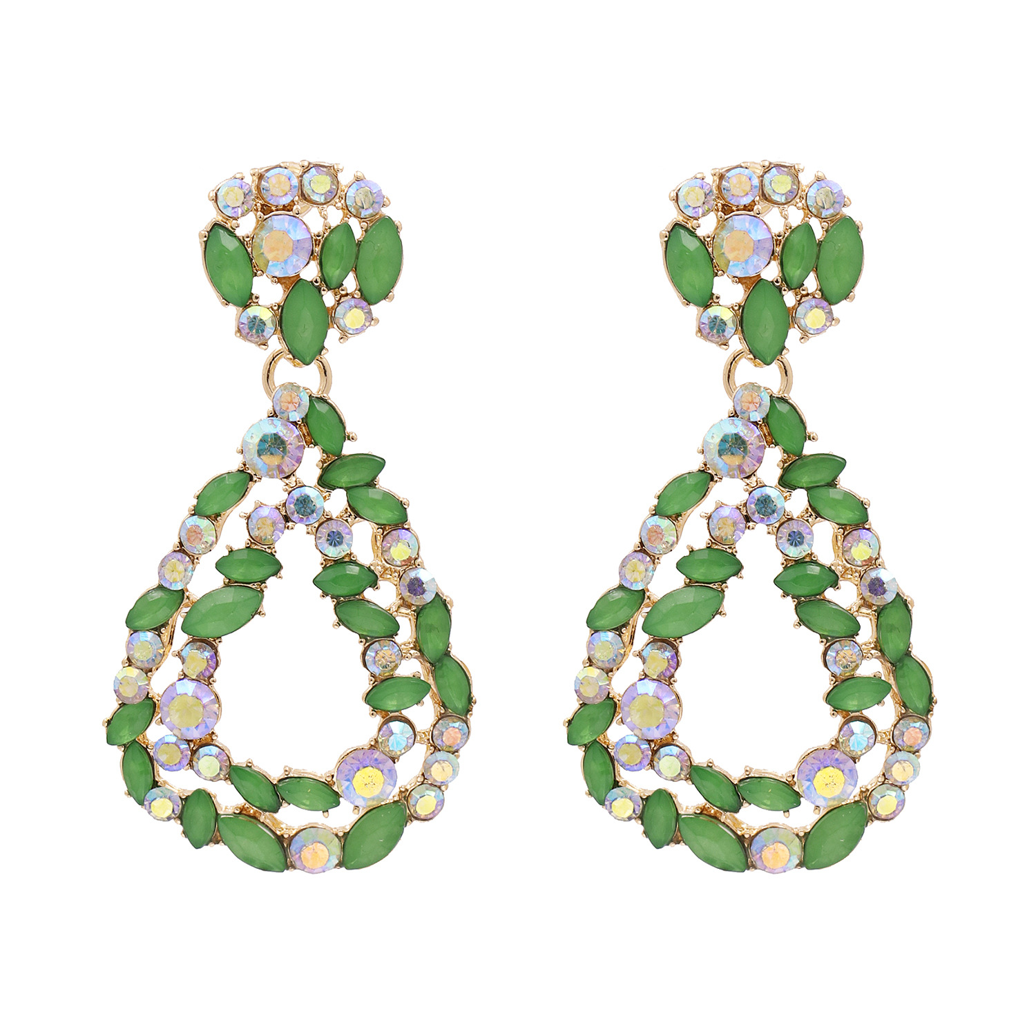 Boucles D'oreilles De Mode Exagérées Boucles D'oreilles Goutte D'eau Géométrique Diamant Personnalisé Boucles D'oreilles Rétro Bijoux En Gros Nihaojewelry display picture 22