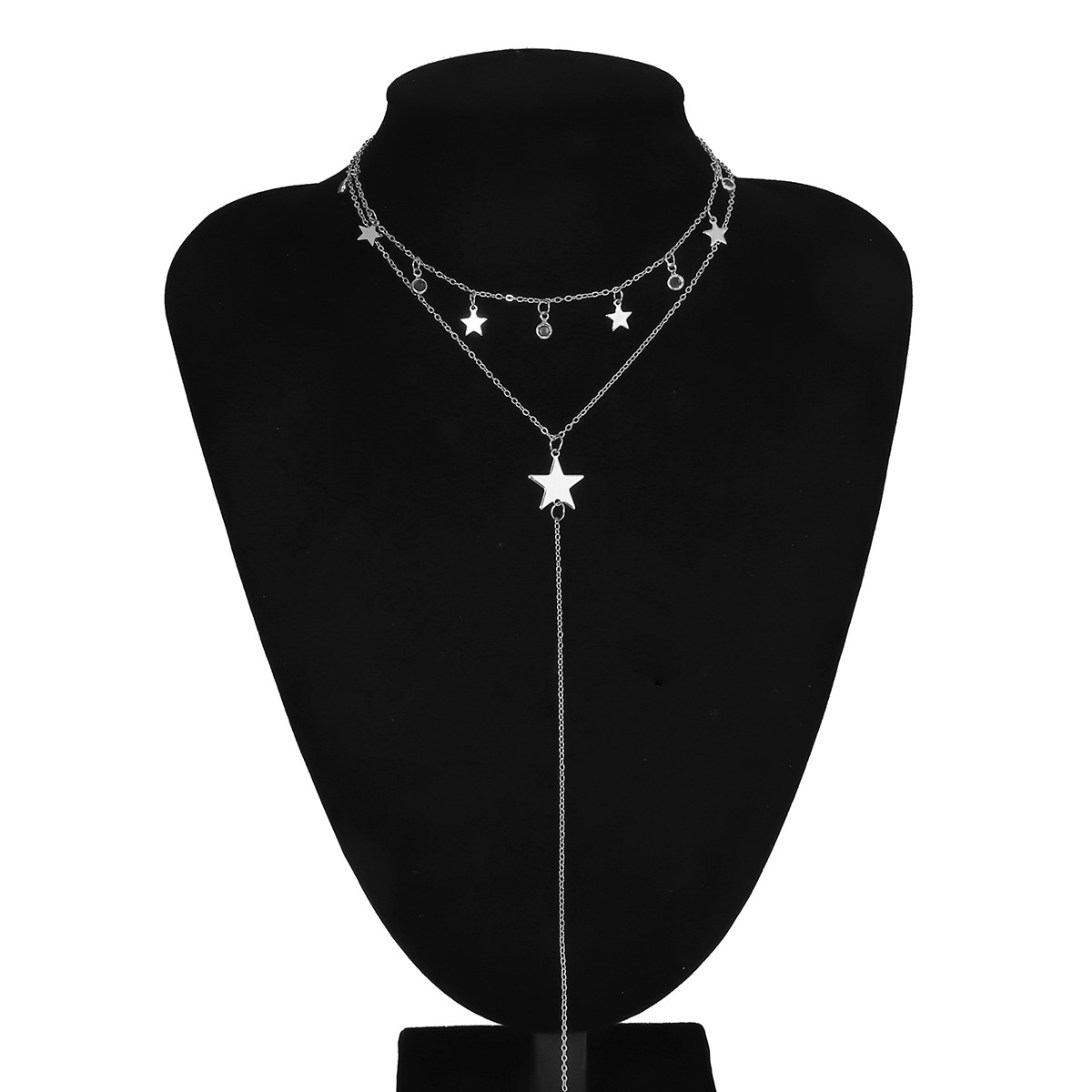 Fashion Long Y-shaped Chain Star Rhinestone Tassel Geometric Women's Necklace display picture 3