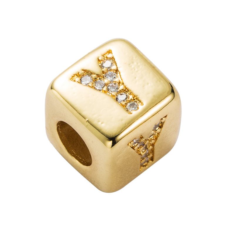 Bracelet explosion bracelet alphabet bracelet brass micro-inlay couple red rope pull DIY jewelry who