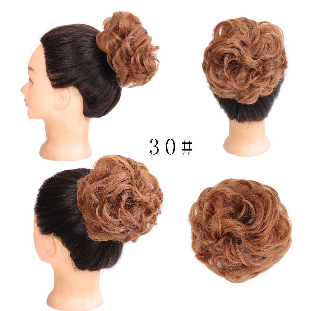 Parrucca per capelli sintetici Donna Anelli ricci in seta ad alta temperatura disordinati S Elastici Estensioni dei capelli in fibre sintetiche_voghion.com