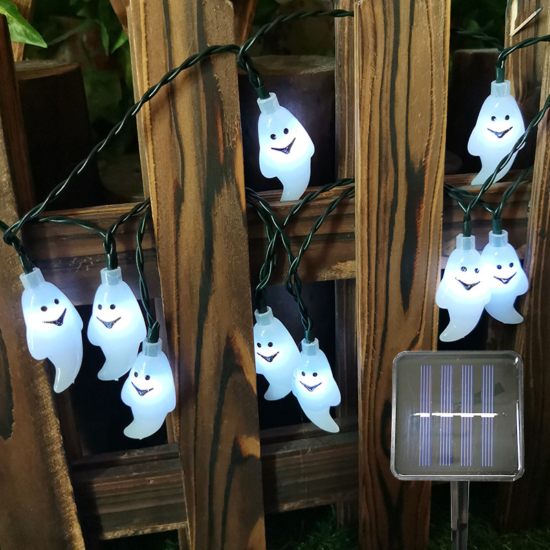 Solar Ghost String Lights Halloween LED Lanterns Mall Bar Skeleton…