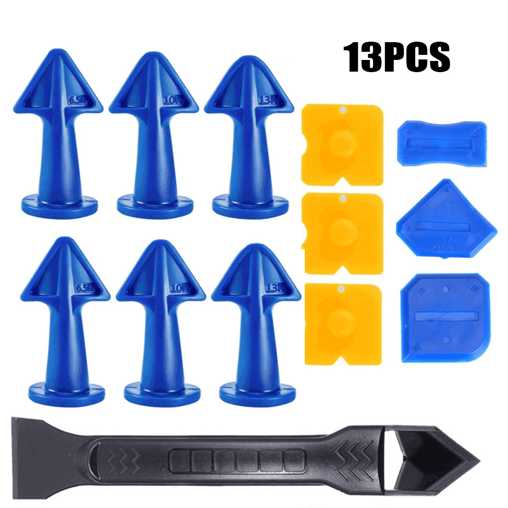 塑料尖嘴和铲胶器套装刮板清除残胶美缝喷嘴13件套 美缝工具