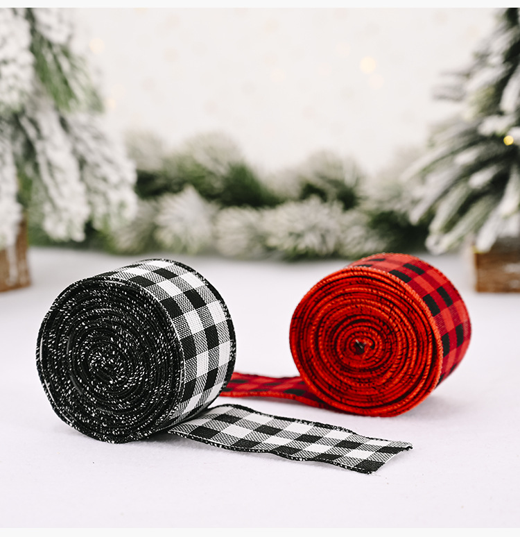 Lattice Ribbon Red And Black Black And White Tie Tree Decoration Wholesale display picture 7