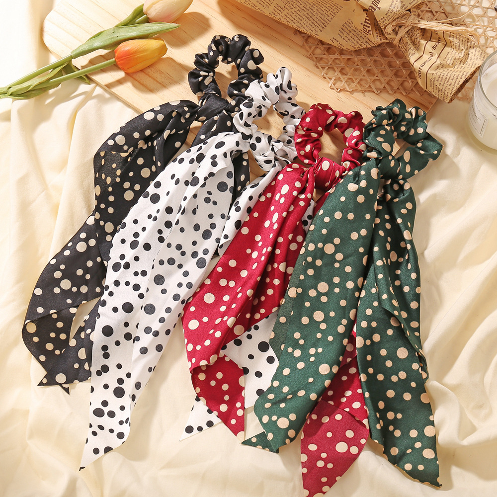 Fashion Floral Bowel Hair Scrunchies New Long Section Hair Tie Ponytail Hair Ring Wholesale Nihaojewelry display picture 2