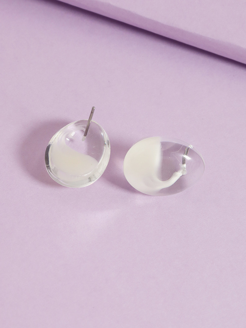 New Water Drop Transparent Plastic Block Hot-selling Simple Earrings display picture 1