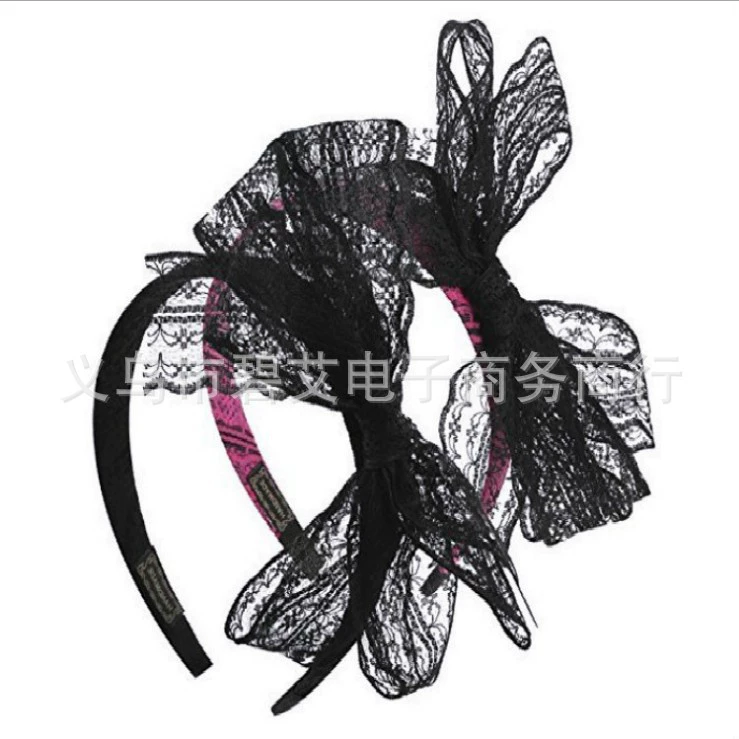 Европейский и американский Amazon кружевной бант для волос с широкими полями женская Ретро Повязка на голову с большим бантом аксессуары для волос головной убор шпилька Новинка