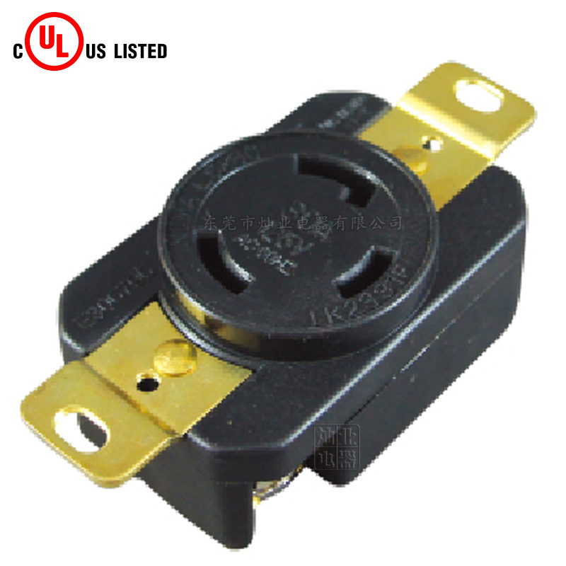 LK-2331F NEMA L5-30R 发电机防松插座 美国接线插座 引挂式插座