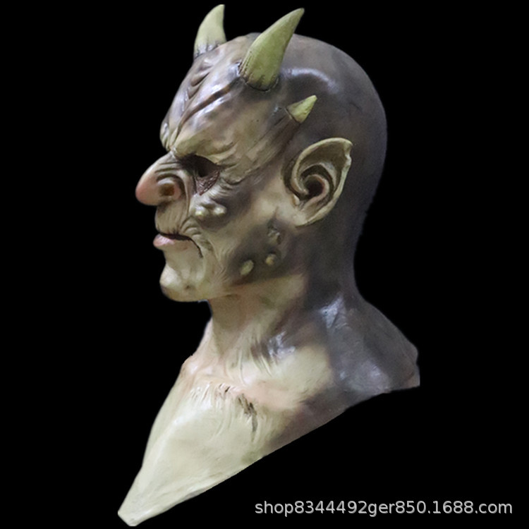 Cuerno monstruo máscara anciano máscara sombrero adulto horror máscara de Halloween nueva venta directa de fábrica