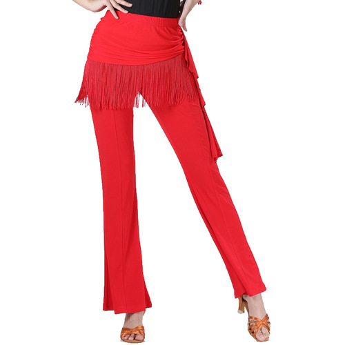 Sailor Dance Forest Knight Women's New Tassel One-piece Flared Pants Square Dance Latin Dance Jitterbug Dance Skirts
