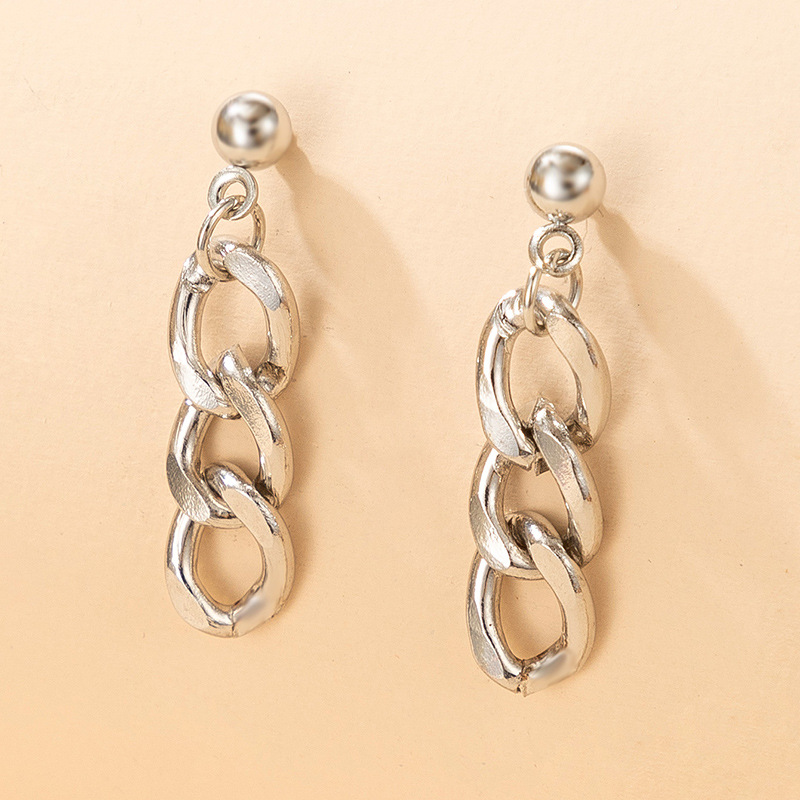 Retro Metal Chain Earrings display picture 4