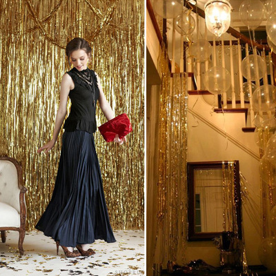 Cortina seda lluvia 1m, fábrica directa, decoración fiesta cumpleaños