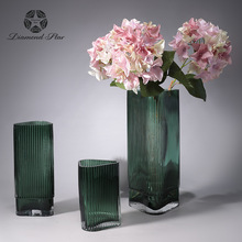 钻石星干花水培植物花瓶玻璃创意三角形北欧风现代家居软装饰花瓶
