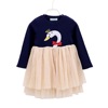 Children’s wholesale crown Swan embroidered dress