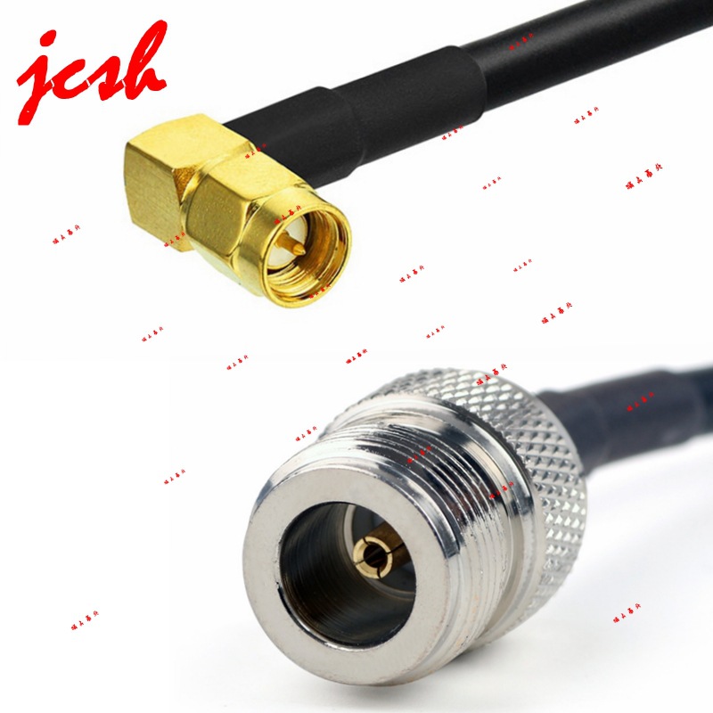 N-K母头外螺内孔转SMA-JW90度直角弯RG58 50-3射频RF连接线