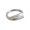 Line glossy ring suitable for men and women, silver 925 sample