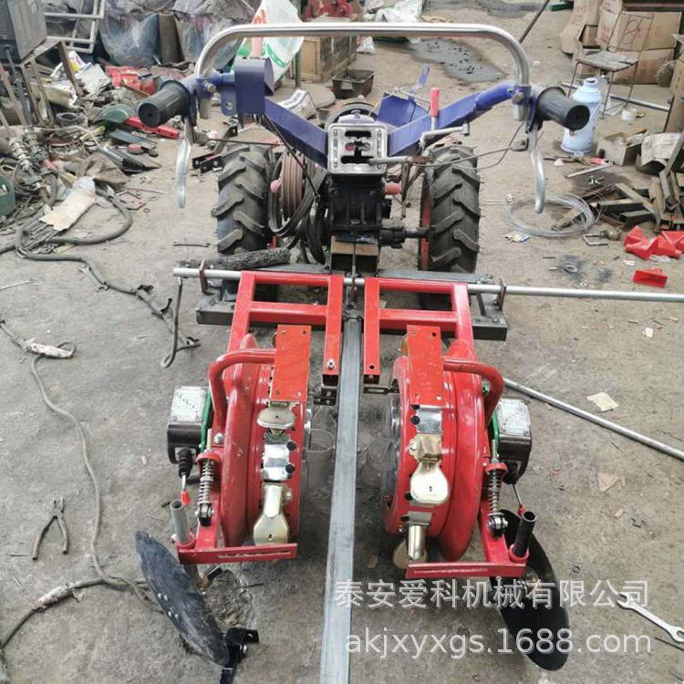 毛豆铺膜播种机膜上花生点播机双垄四行谷子精播机免人工扣膜新款