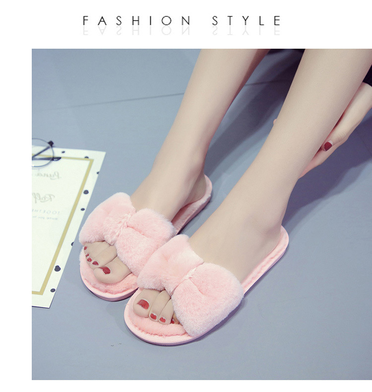 Bowknot plush slippers nihaostyles clothing wholesale NSKJX71184