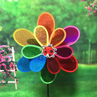 outdoors Windmill Manufactor goods in stock wholesale Woods Peacock Sun flower windmill Colorful outdoors windmill decorate