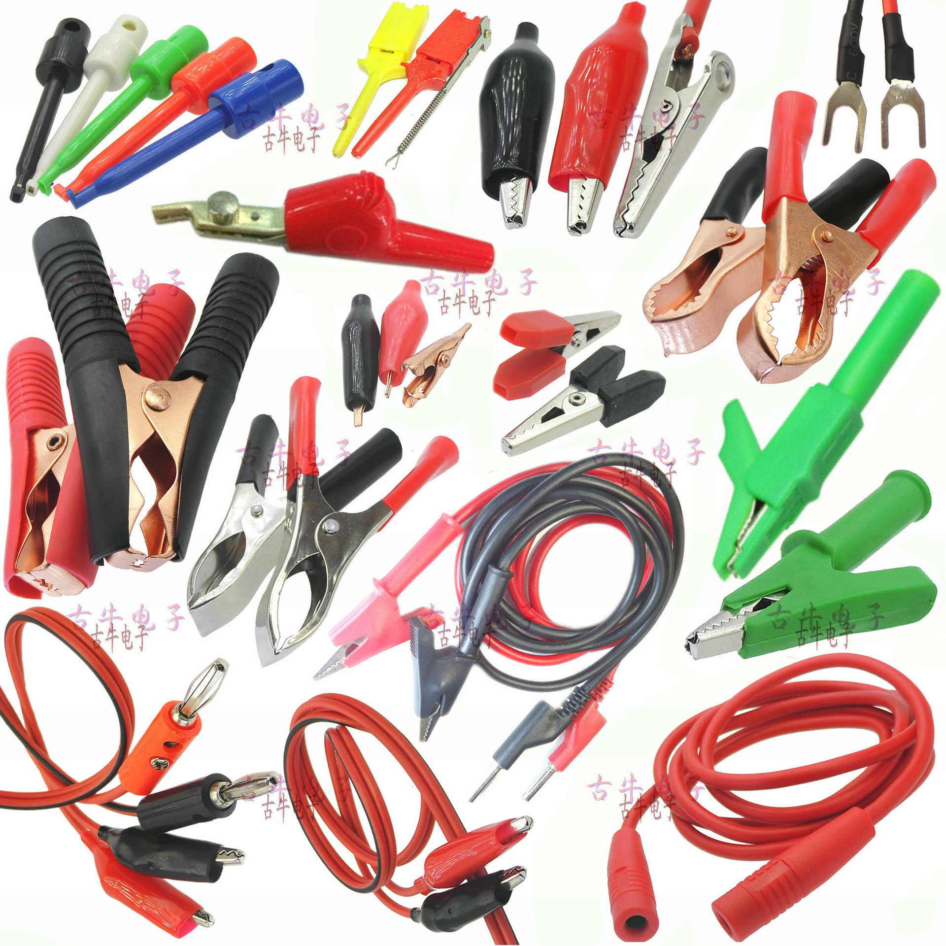 鳄鱼夹 测试勾 线夹 电瓶夹 电源供电夹 电源测试线仪器连接线new