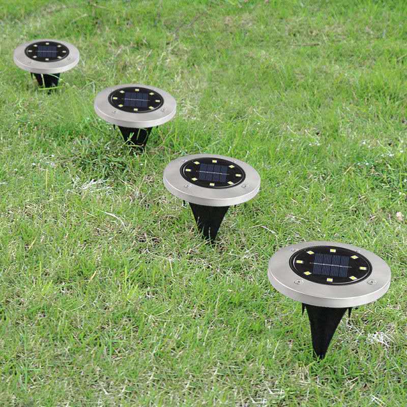 Lámpara subterránea transfronteriza al aire libre nueva lámpara de césped enchufable lámpara de jardín 8LED SOLAR DE ACERO INOXIDABLE image 4